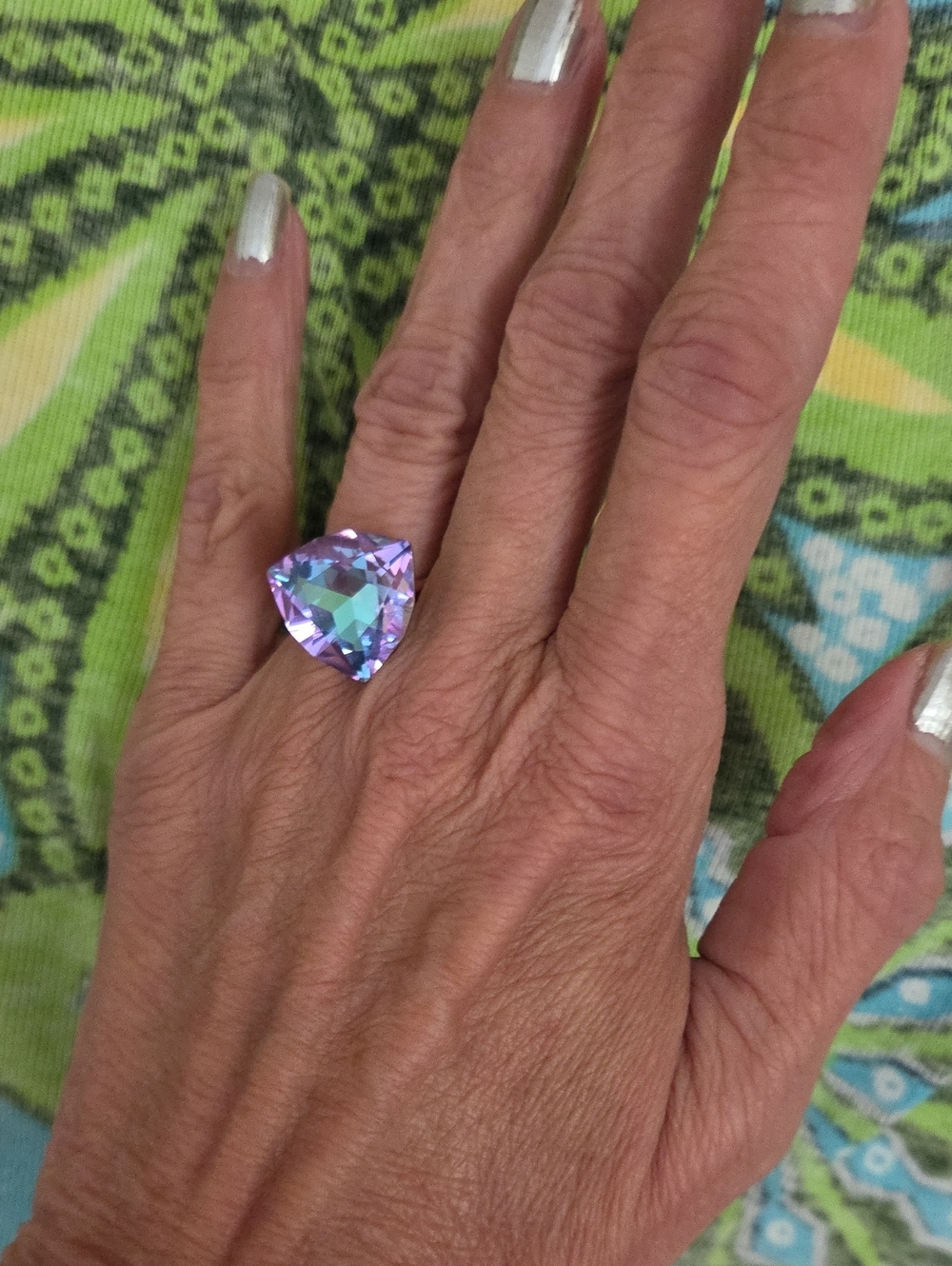 New! 585Rose Gold Plated,Multi- Color Crystal,ring.